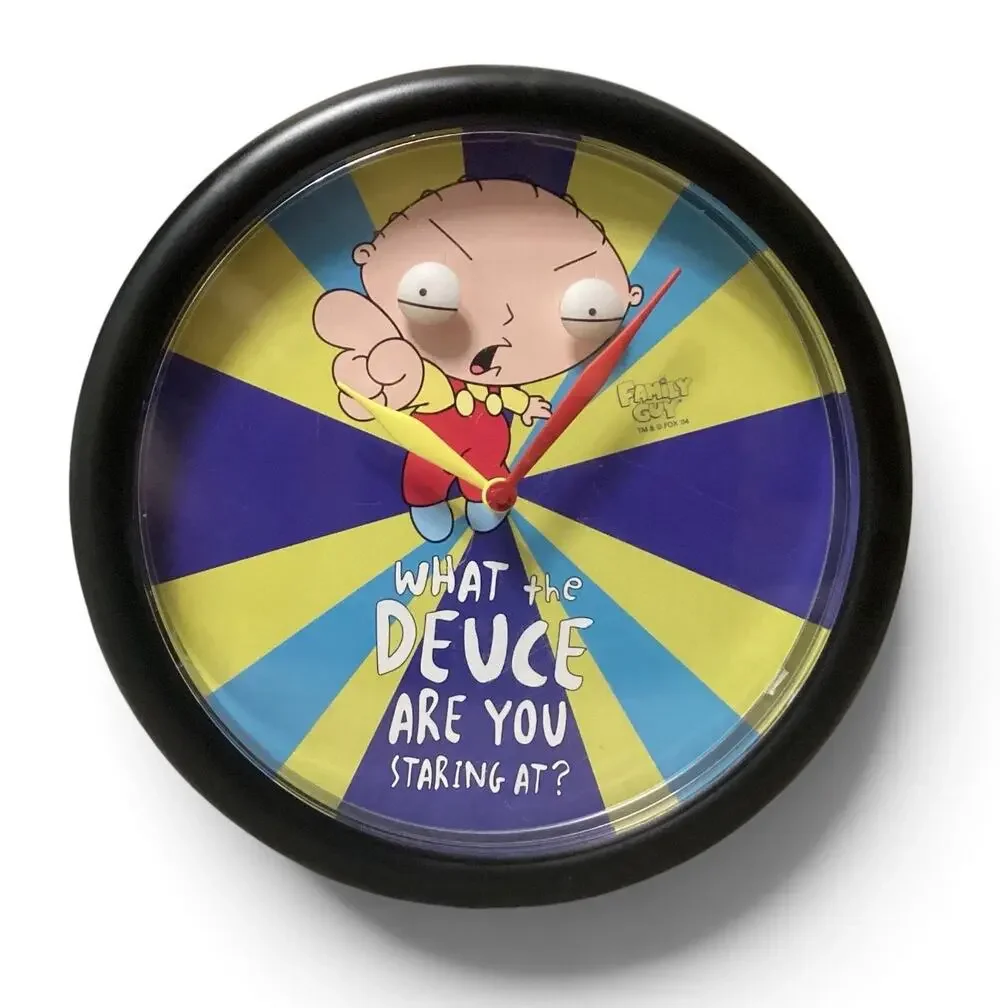 Vntg 2004 Family Guy Stewie Griffin Moving Eyes Wall Clock 20th Century Fox